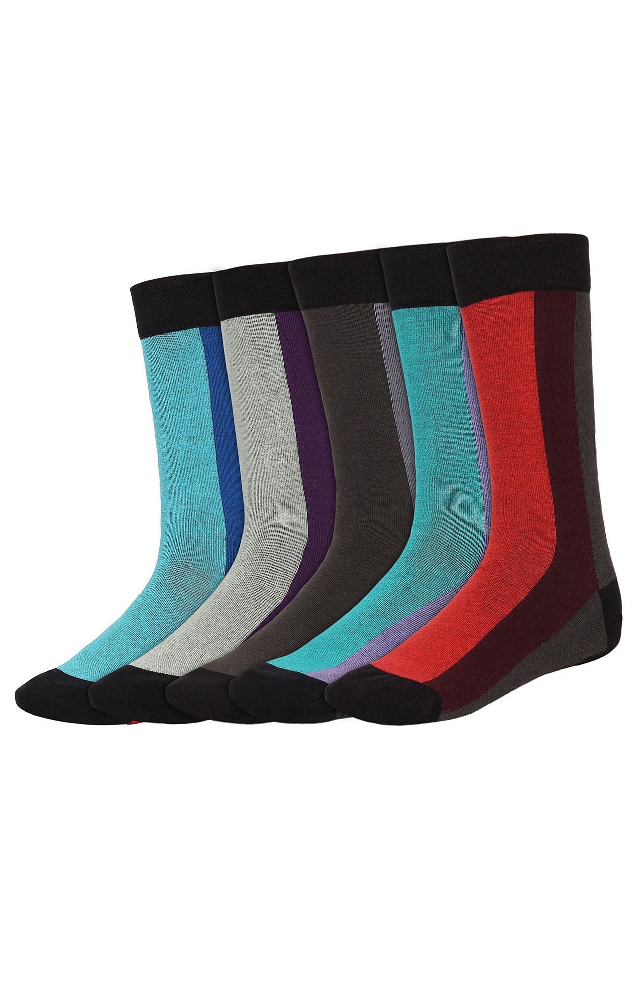 SIDEWOK | SIDEWOK Men Cotton Multicolour Socks - Pack of 5