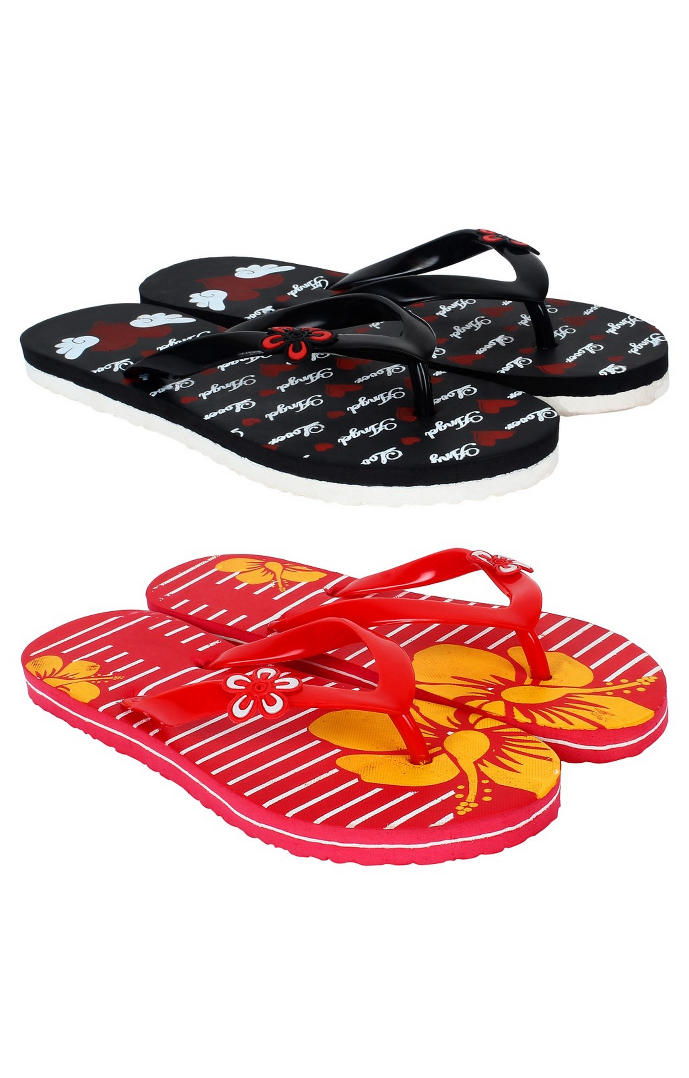 SIDEWOK | Sidewok Women's Black and Red Slippers