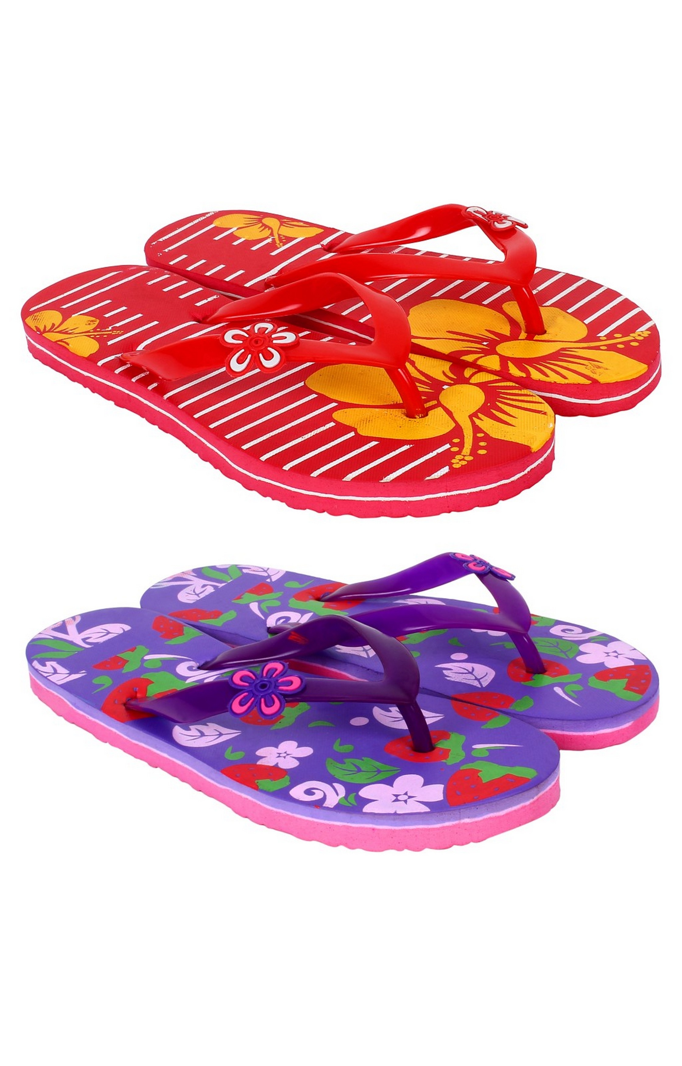 SIDEWOK | Sidewok Women's Red and Purple Slippers