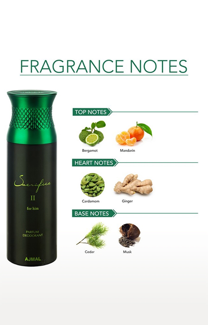 Ajmal Senora EDP Perfume 75ml for Women and Sacrifice II for Him Deodorant Fruity Fragrance 200ml for Men