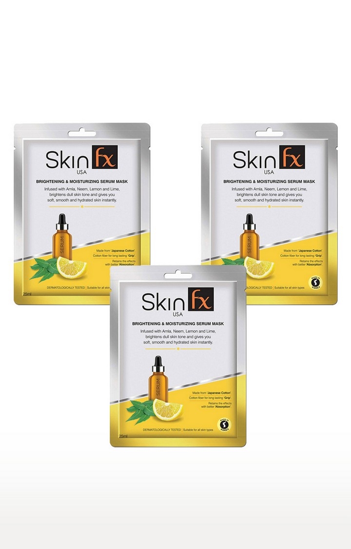 Skin Fx Brightening & Moisturizing Serum Mask Pack of 3