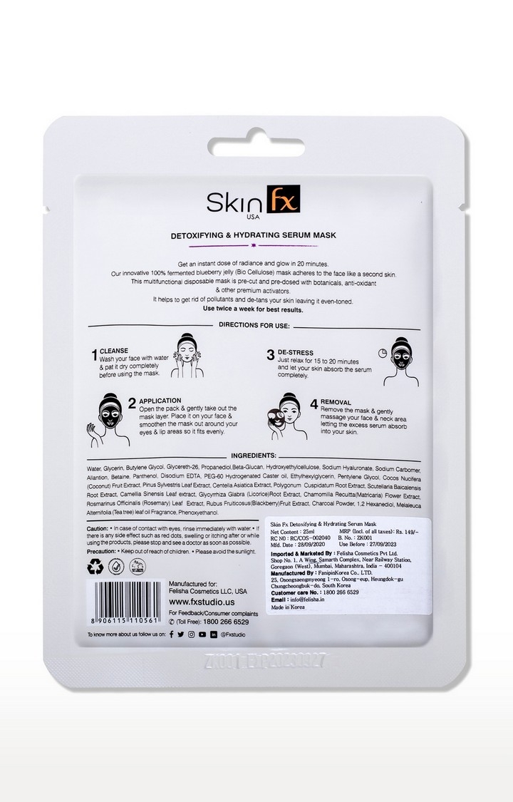 Skin Fx Detoxifying & Hydrating Serum Mask Pack of 1