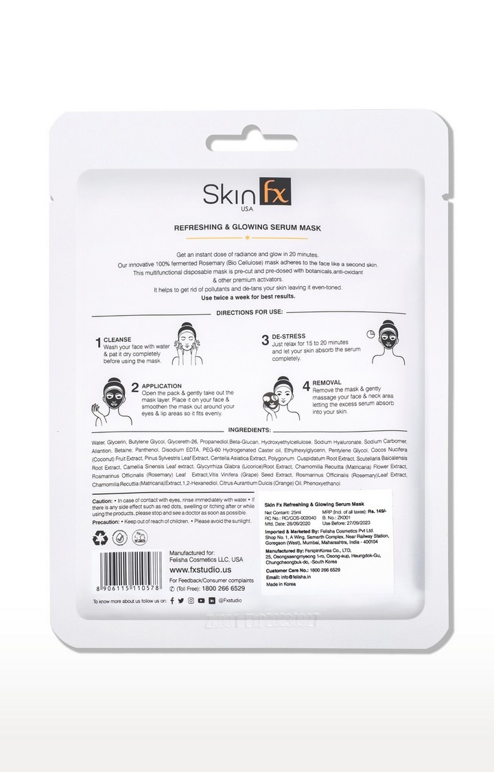Skin Fx Refreshing & Glowing Serum Mask Combo Pack of 6