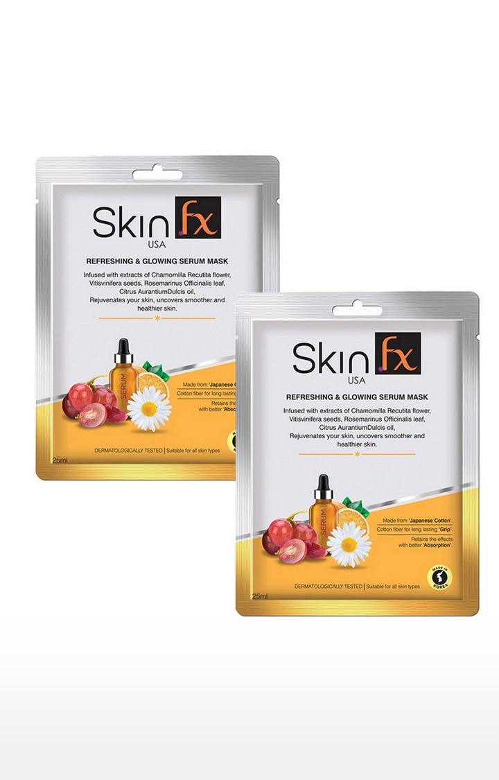 Skin Fx Refreshing & Glowing Serum Mask Pack of 2