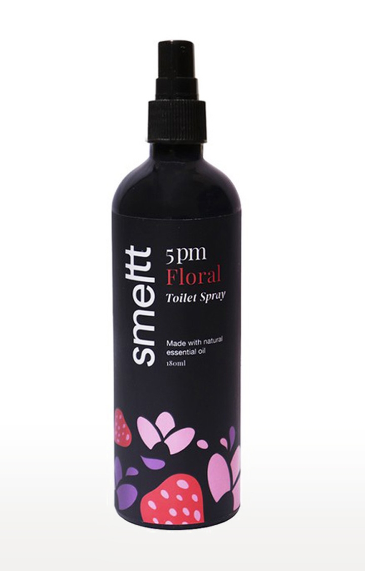 Smeltt | Smeltt 5 pm Floral Toilet Spray, Pre-Poo Spray, Bathroom air freshener with Essential Oils- 180 ML