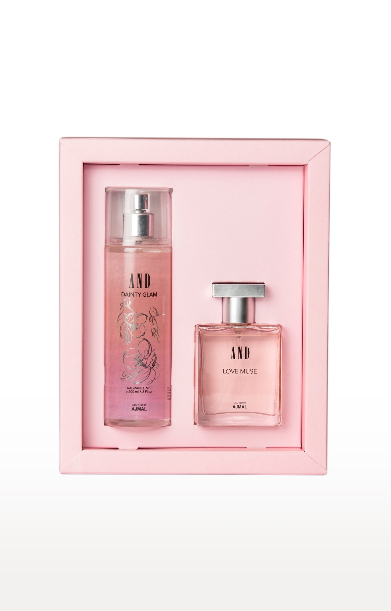 AND Crafted By Ajmal | AND Love Muse Eau De Parfum 50ML & Dainty Glam Body Mist 200ML for Women Crafted by Ajmal