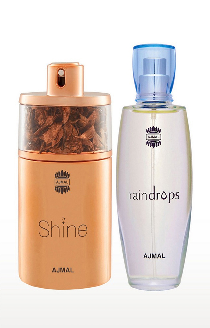 Ajmal Shine EDP Perfume 75ml for Women and Raindrops EDP Perfume 50ml for Women