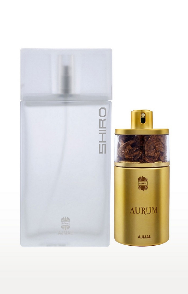 Ajmal | Ajmal  Shiro Edp Citrus Spicy Perfume 90Ml For Men And Aurum Edp Fruity Floral Perfume 75Ml For Women