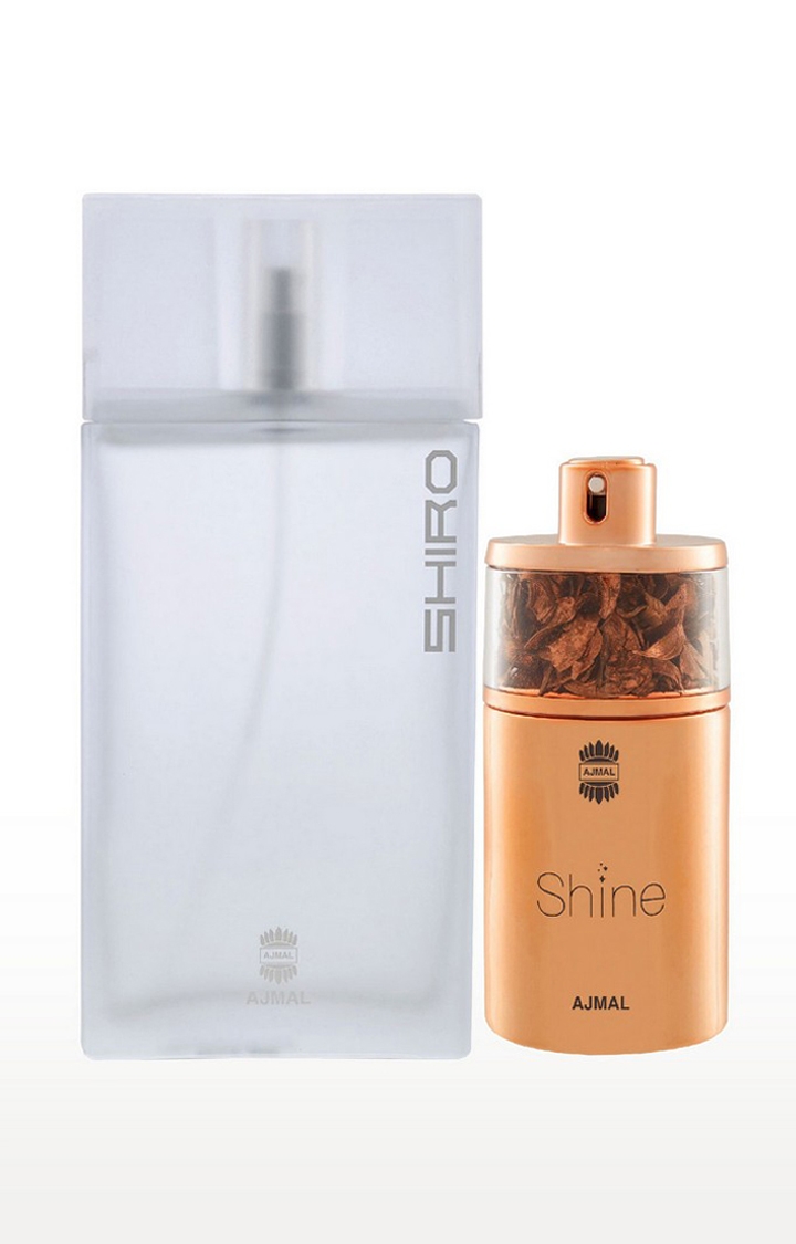 Ajmal | Ajmal  Shiro Edp Citrus Spicy Perfume 90Ml For Men And Shine Edp Floral Powdery Perfume 75Ml For Women