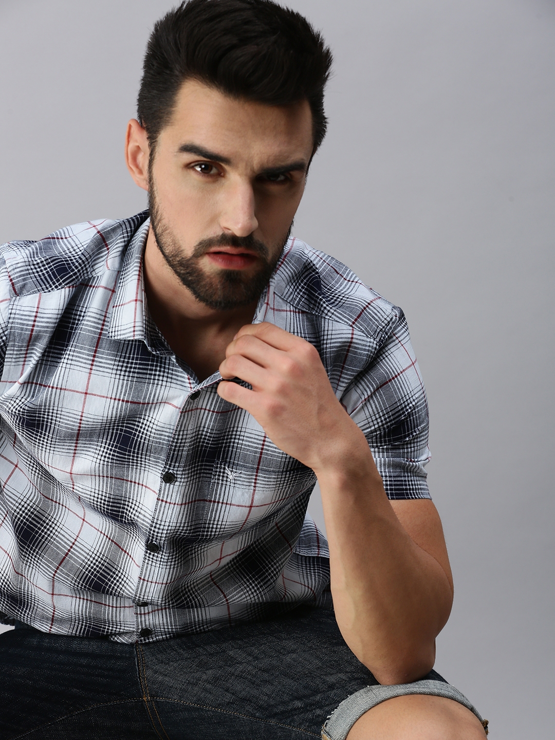 Showoff | SHOWOFF Adults-Men Casual Checked Slim Fit Shirts