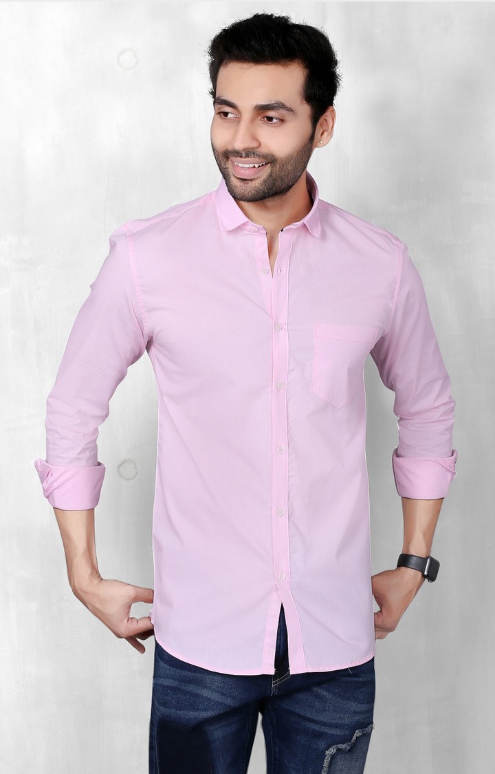5th Anfold | Pink Solid Casual Shirt