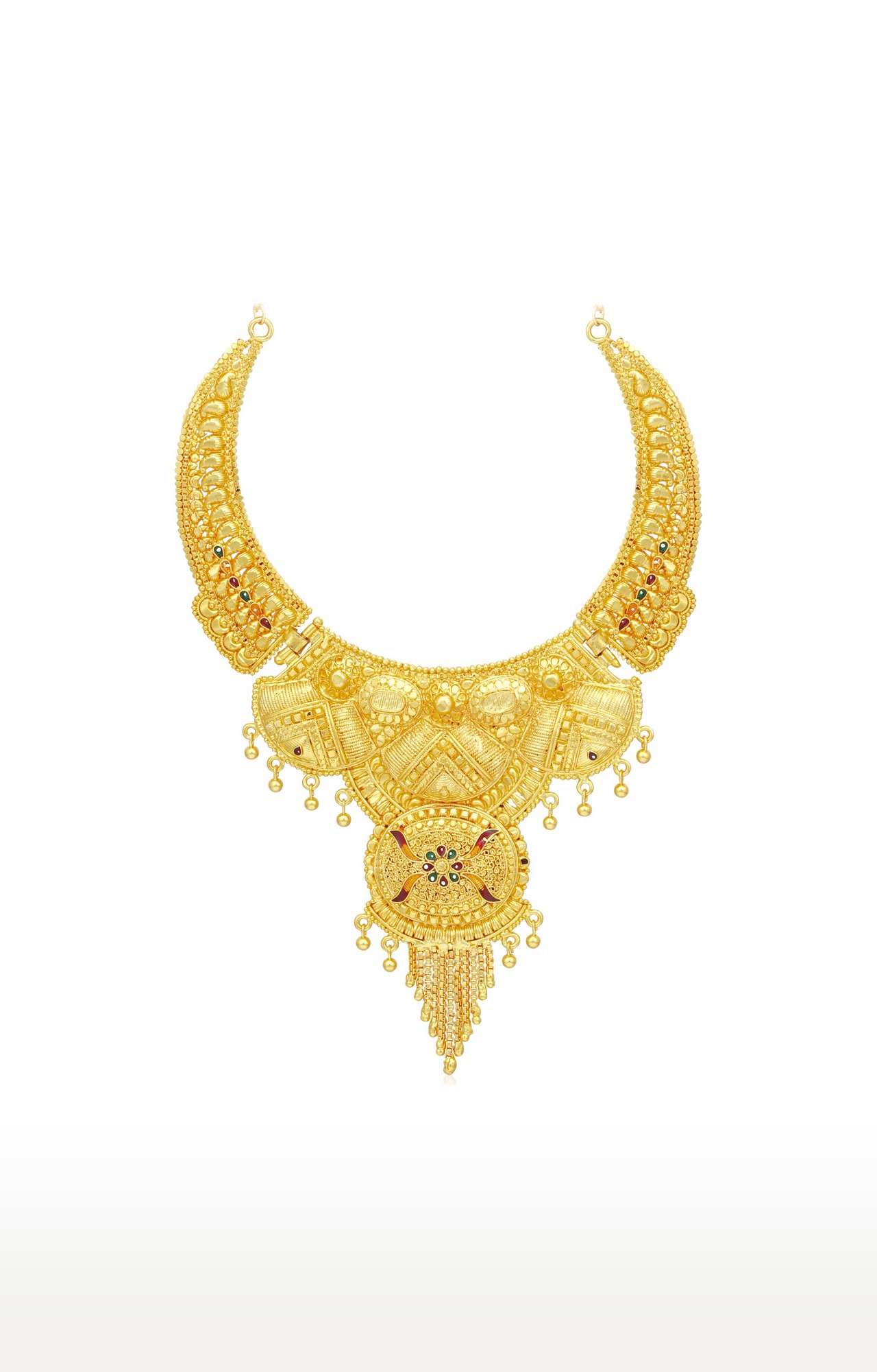 SUKKHI | Sukkhi Lovely 24 Carat Gold Plated Meenakari Choker Necklace Set For Women 4