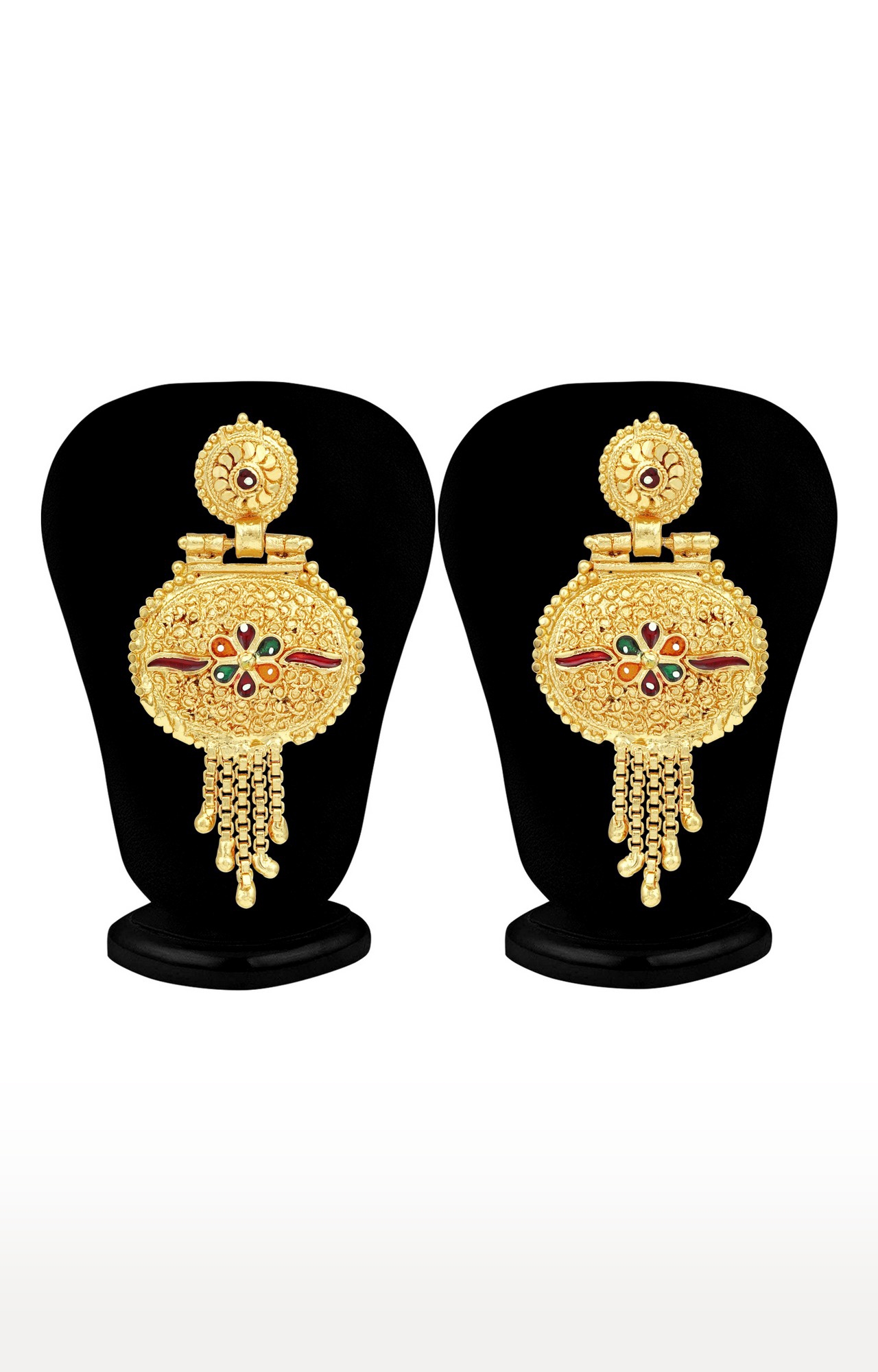 SUKKHI | Sukkhi Lovely 24 Carat Gold Plated Meenakari Choker Necklace Set For Women 6