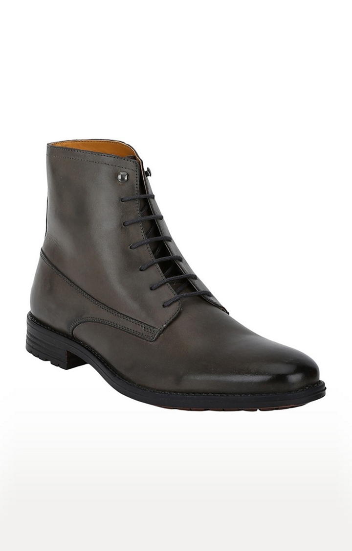 DEL MONDO | Del Mondo Genuine Leather Parma Grey Colour Lace Up Boots For Mens