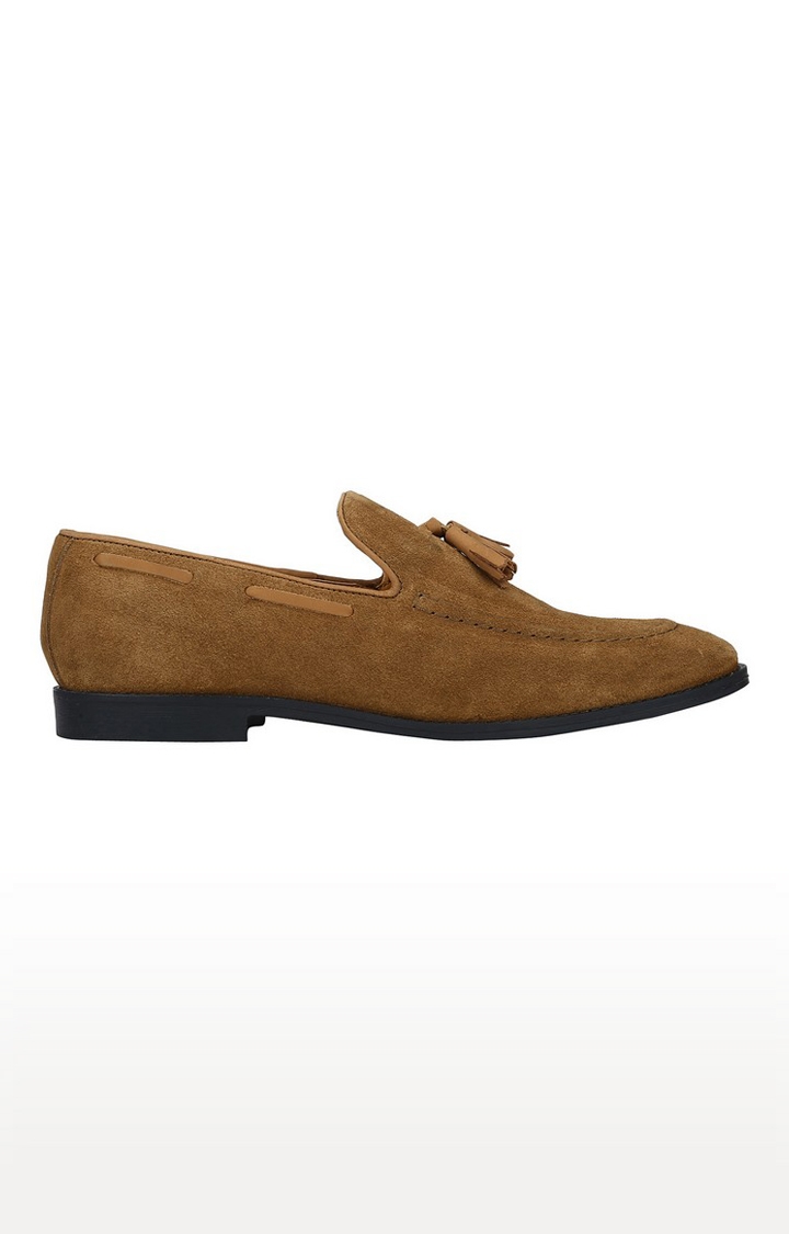 Del Mondo Genuine Leather Tan & Cognac Colour Tazzle Slipon Loafer Shoe For Mens