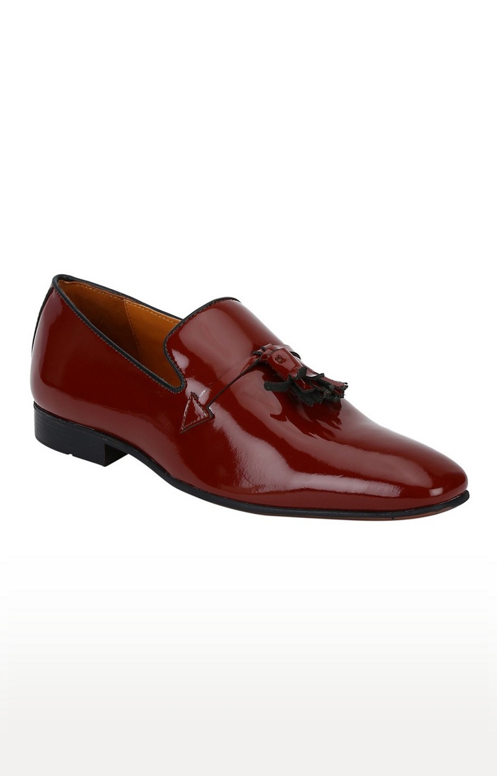 Del Mondo Genuine Leather Red Tan & Black Colour Tazzle Slipon Loafer Shoe For Mens