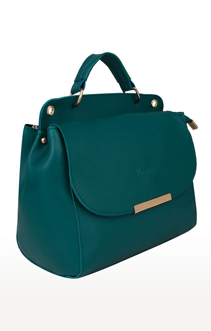 Vivinkaa Aqua Solid Leatherette Flap Compartment Sling Bag