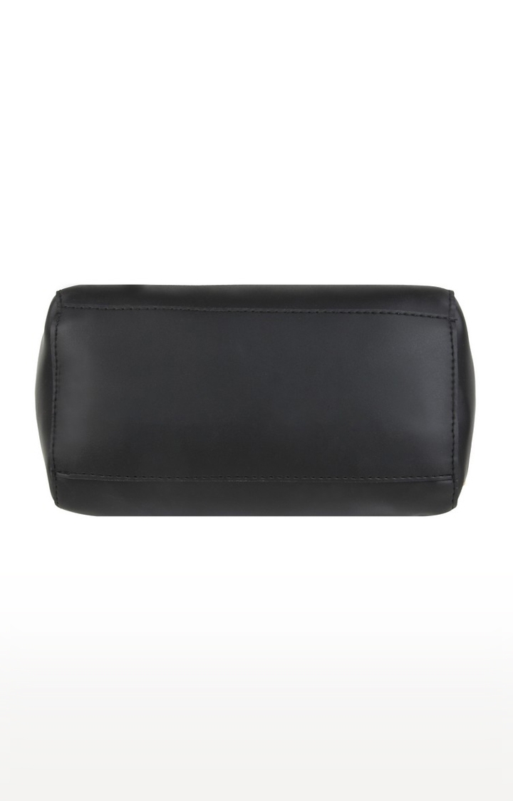 Vivinkaa Black Solid Leatherette Flap Compartment Sling Bag