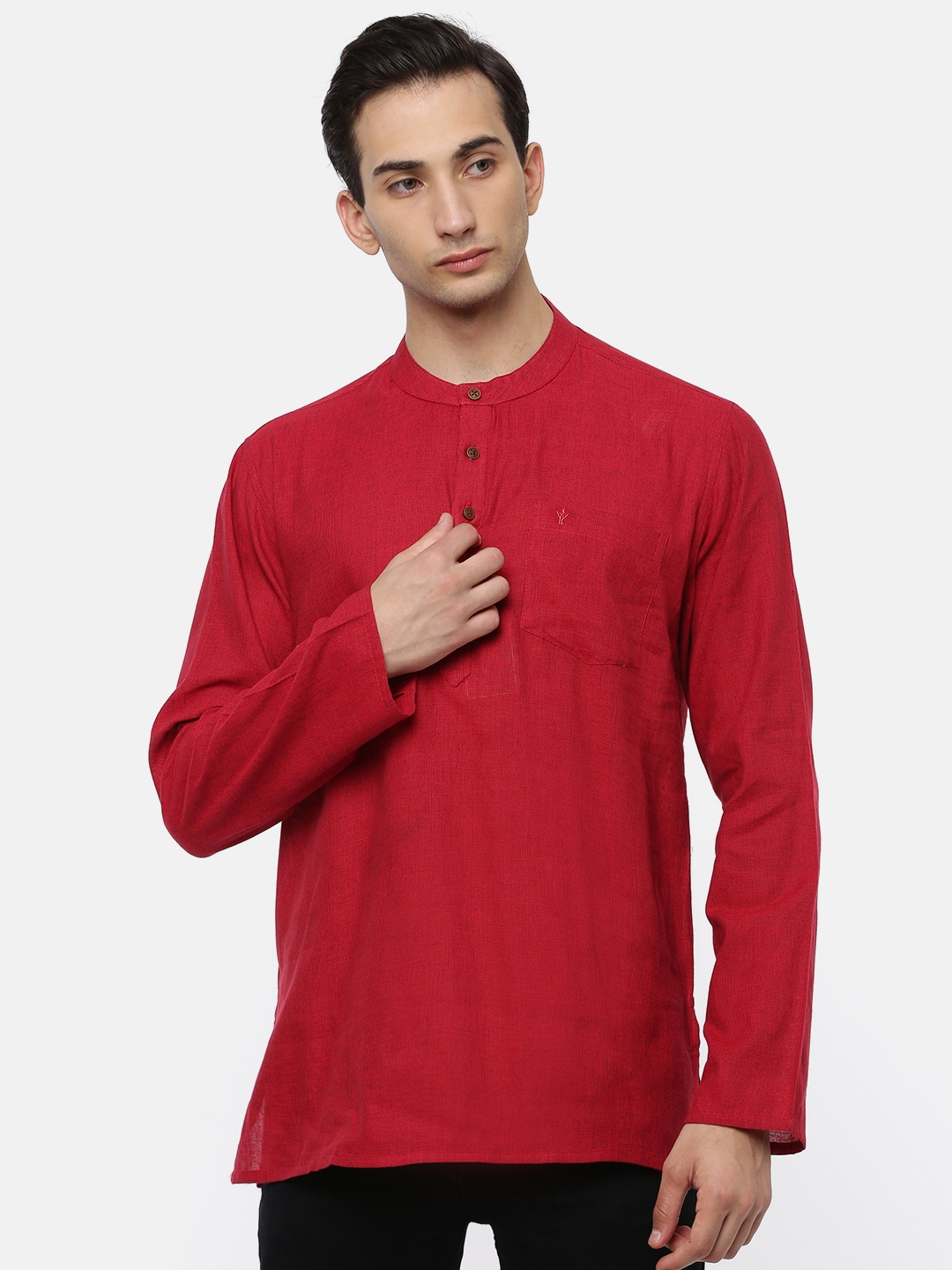 Ramraj Cotton | Red Solid Kurtas