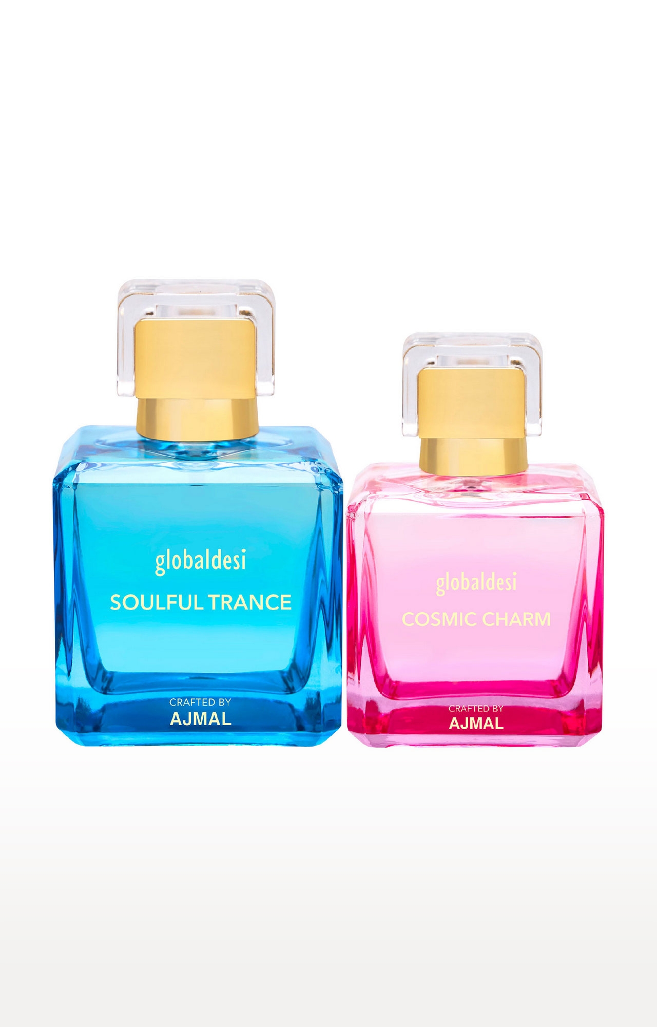Global Desi Crafted By Ajmal | Global Desi Soulful Trance 100ML & Cosmic Charm 50ML Eau De Parfum for Women Crafted by Ajmal + 2 Parfum Testers