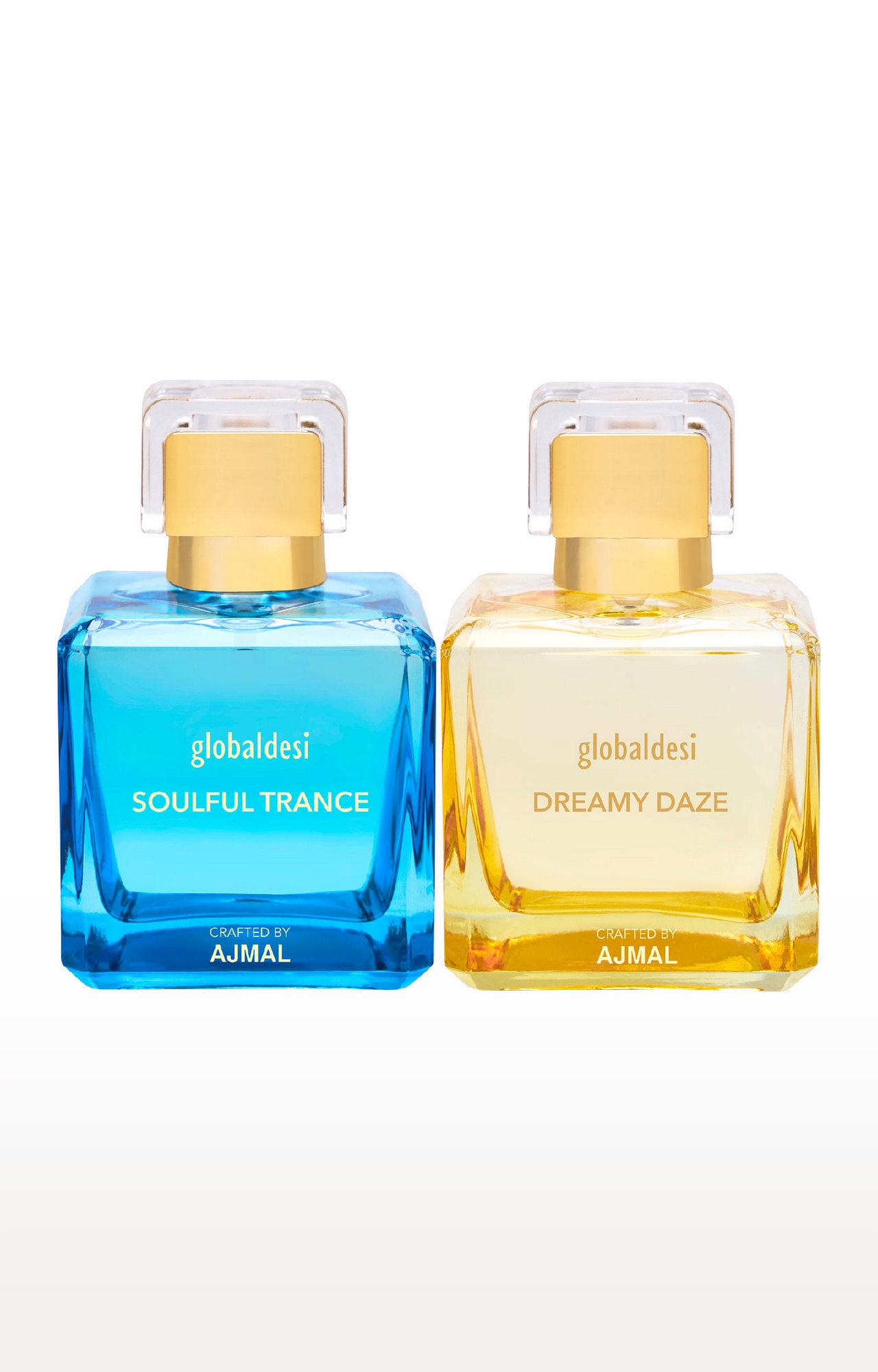 Global Desi Crafted By Ajmal | Global Desi Soulful Trance & Dreamy Daze Pack of 2 Eau De Parfum 100ML for Women Crafted by Ajmal + 2 Parfum Testers