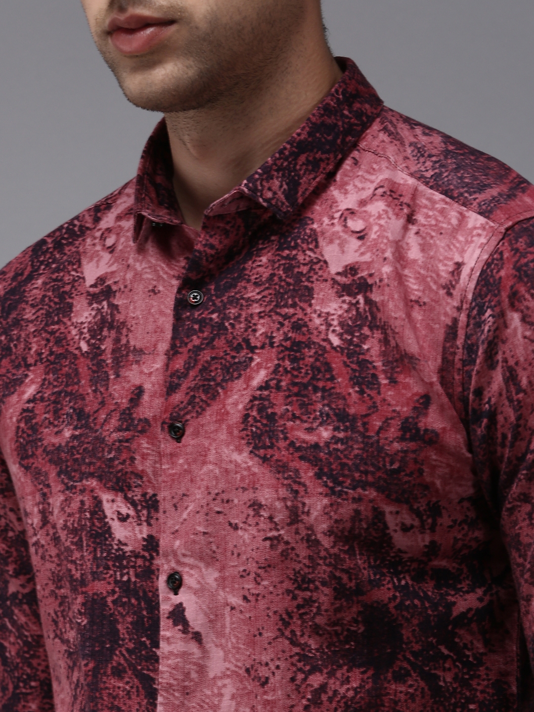 Men's Purple Cotton Printed Casual Shirts