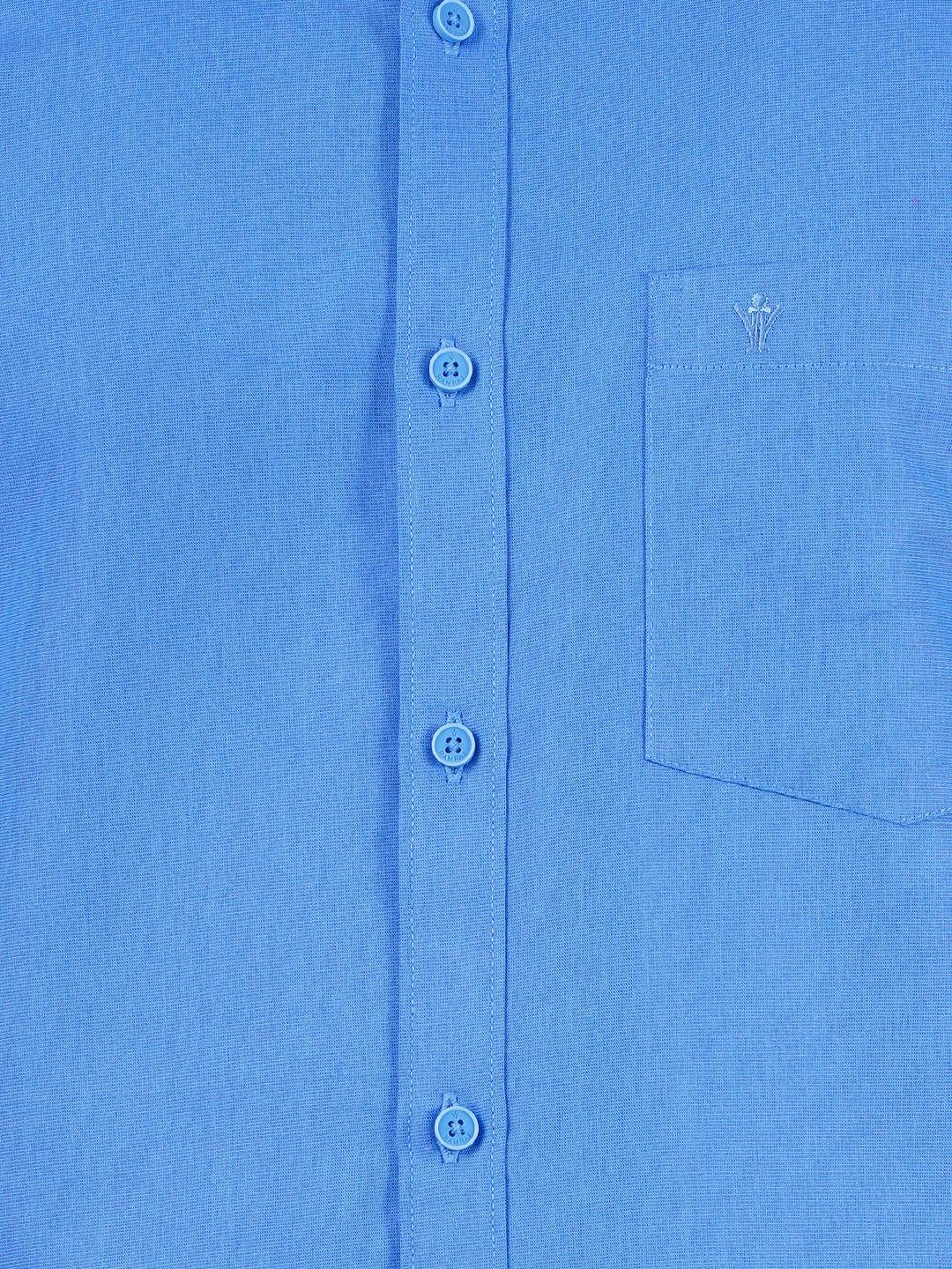 Ramraj Cotton Mens Cotton Blue Full Sleeves Shirt With Jari Dhoti Combo