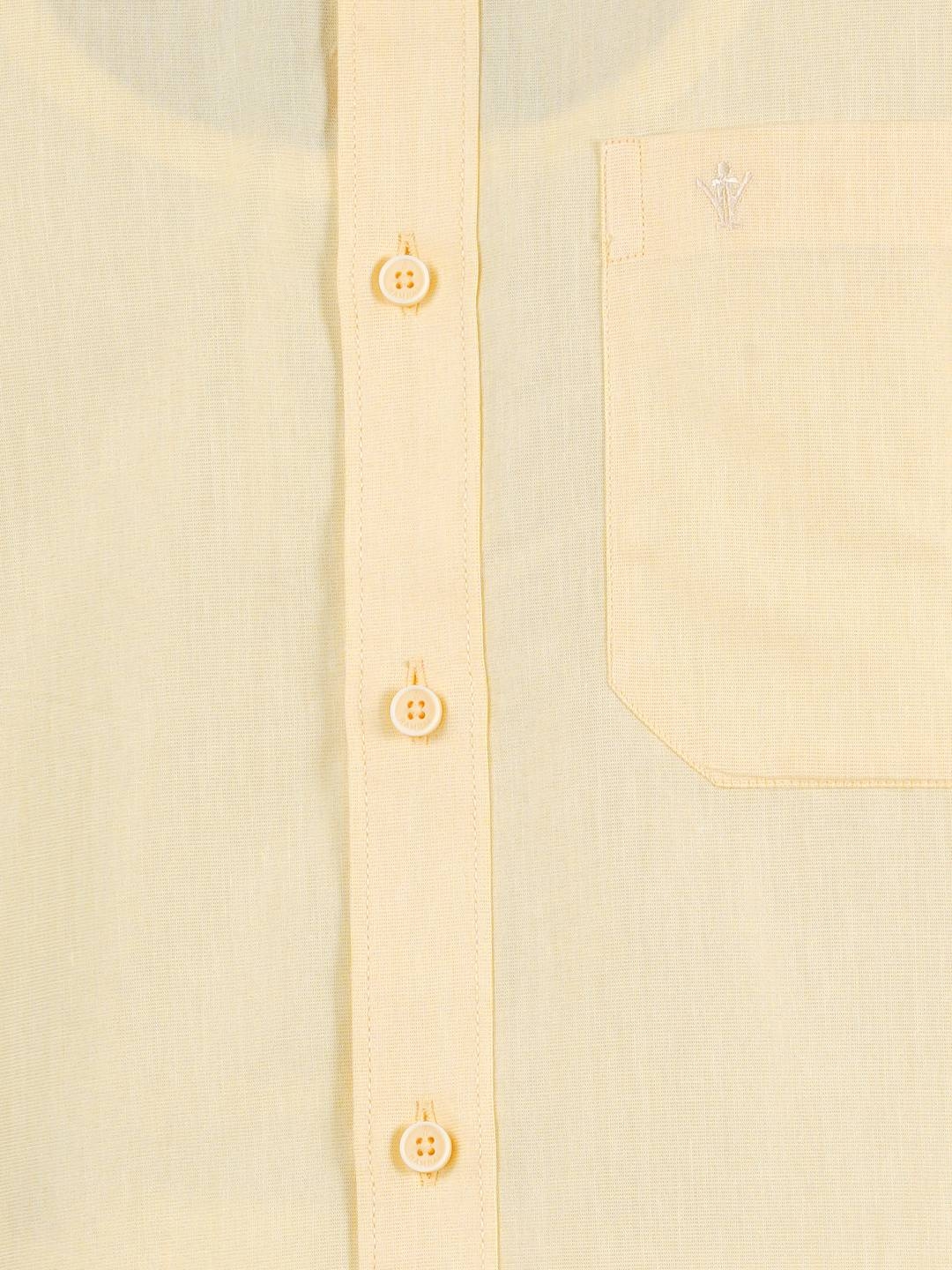 Ramraj Cotton Mens Cotton Yellow Full Sleeves Shirt With Jari Dhoti Combo