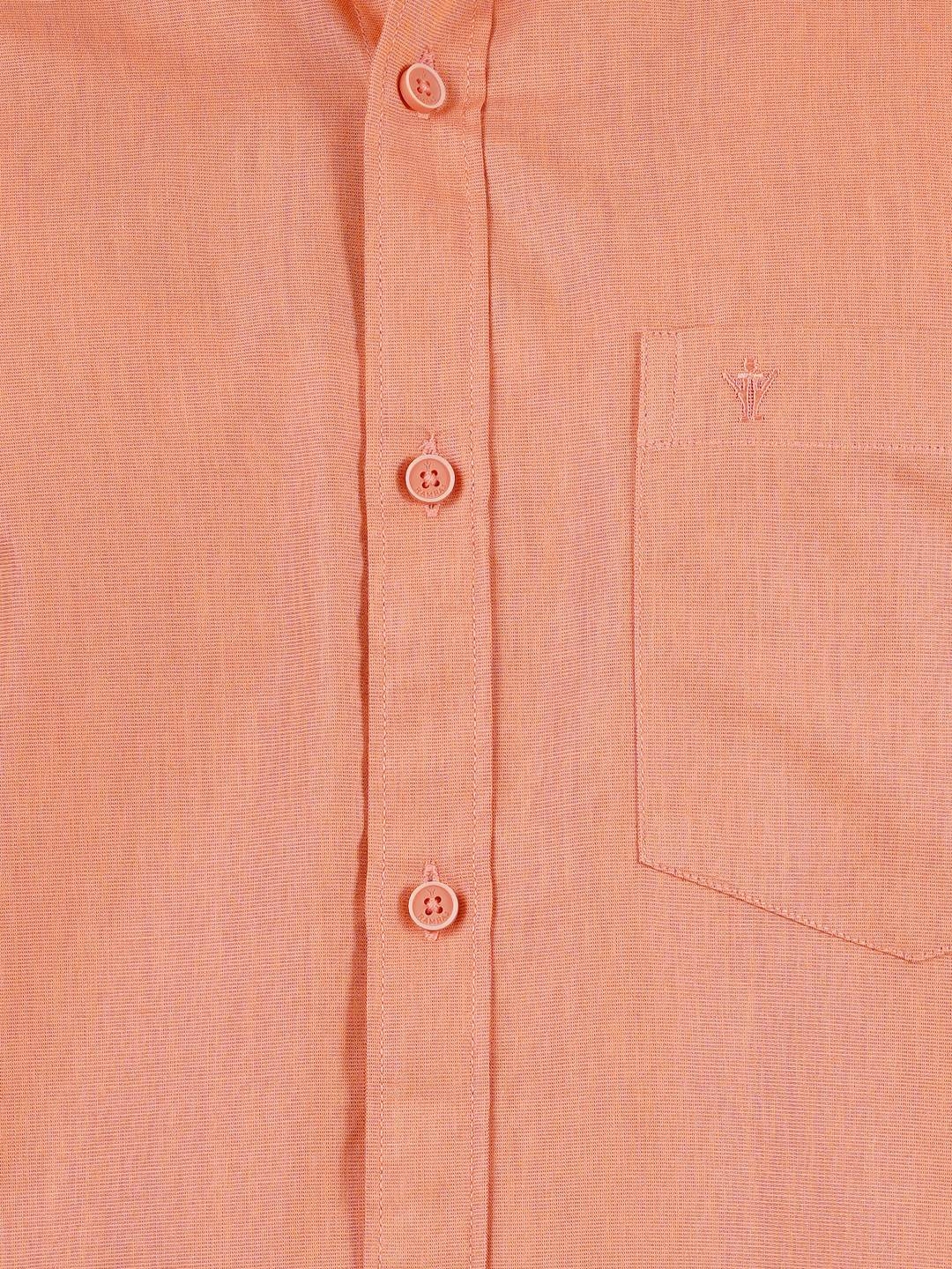 Ramraj Cotton Mens Cotton Orange Half Sleeves Shirt With Jari Dhoti Combo