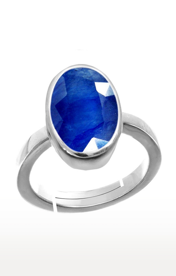 55Carat | Blue Silver Plated Blue Sapphire Rings