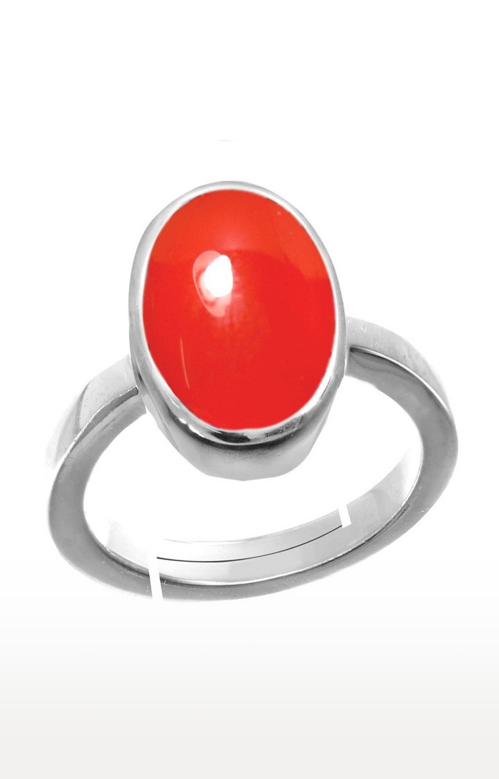 55Carat | Red Silver Plated Carnelian Rings