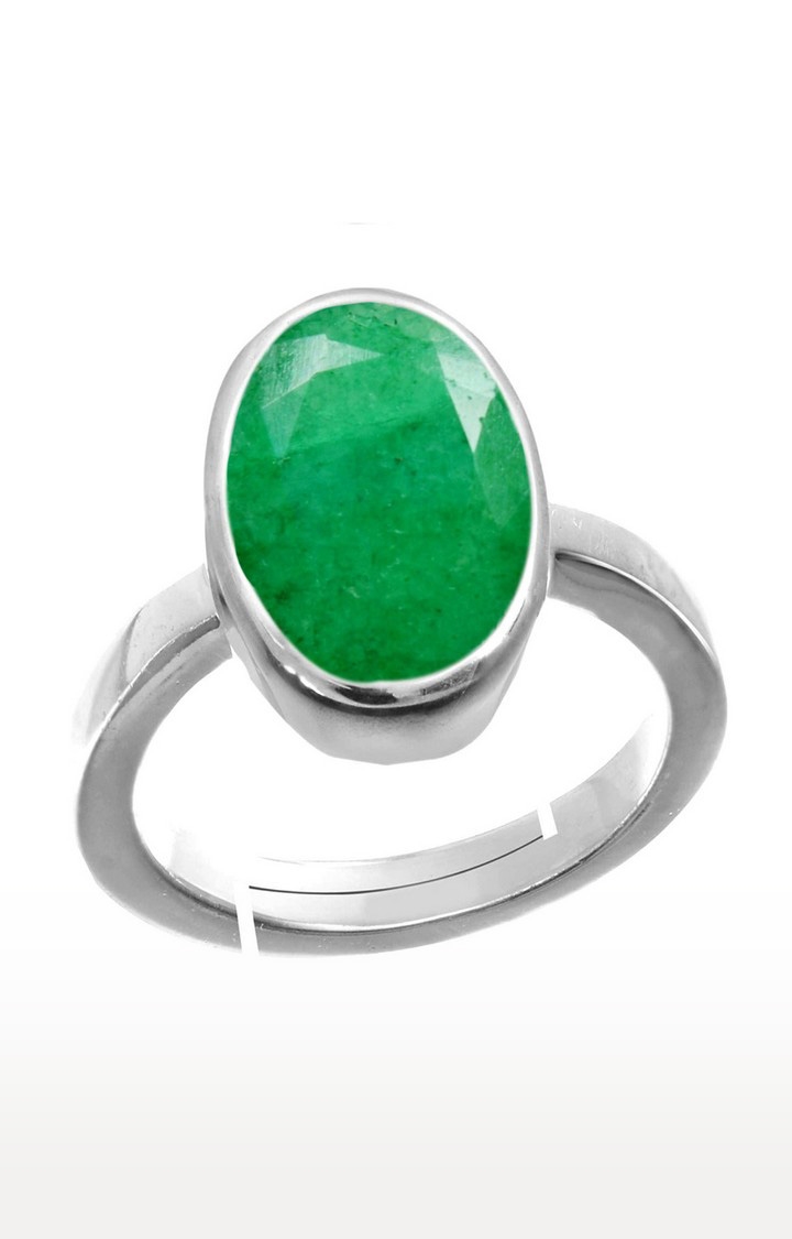 55Carat | Green Silver Plated Emerald Rings