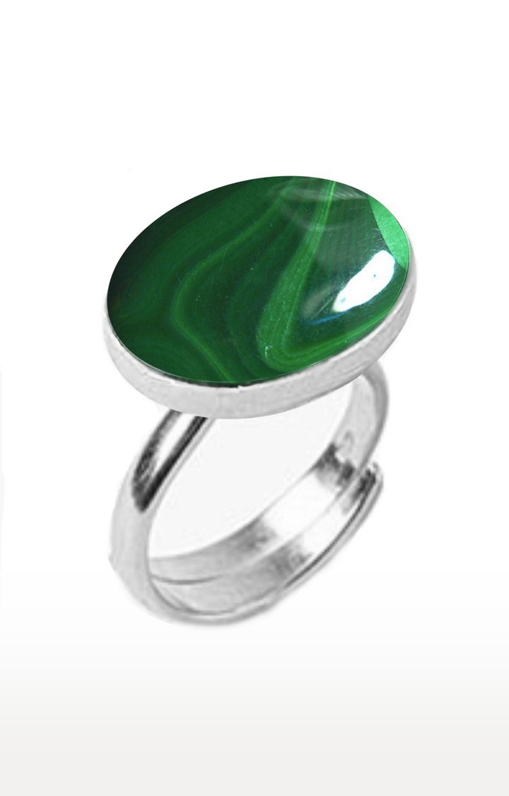 55Carat | Green Silver Plated Malachite Rings