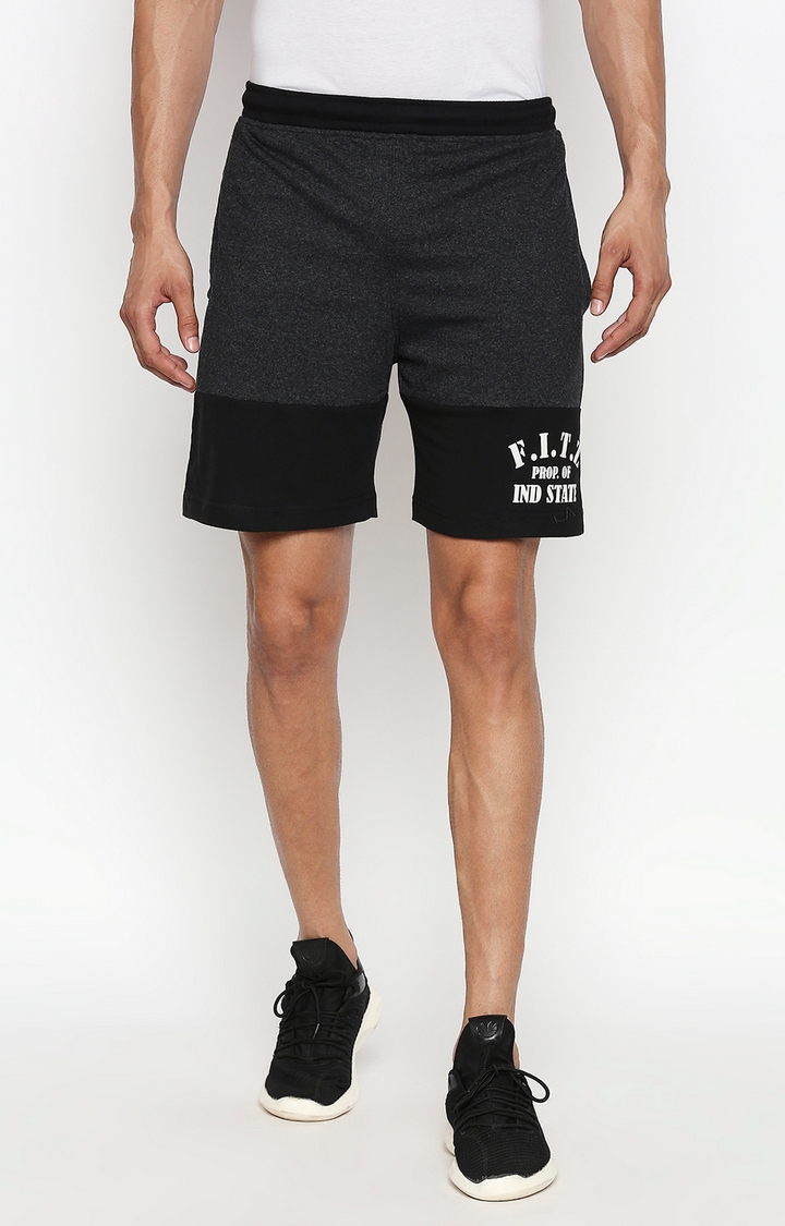 FITZ | Fitz Cotton Blend Regular Fit Above Knee Shorts for Men - Anthra Melange