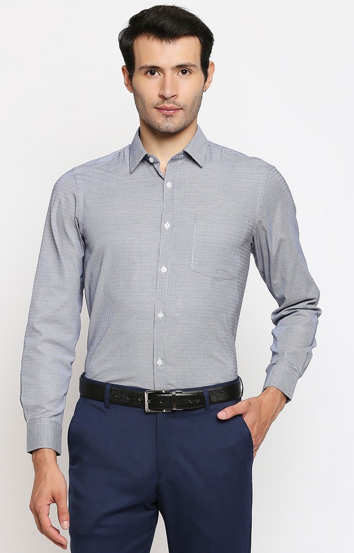 SOLEMIO | Grey Checked Formal Shirt