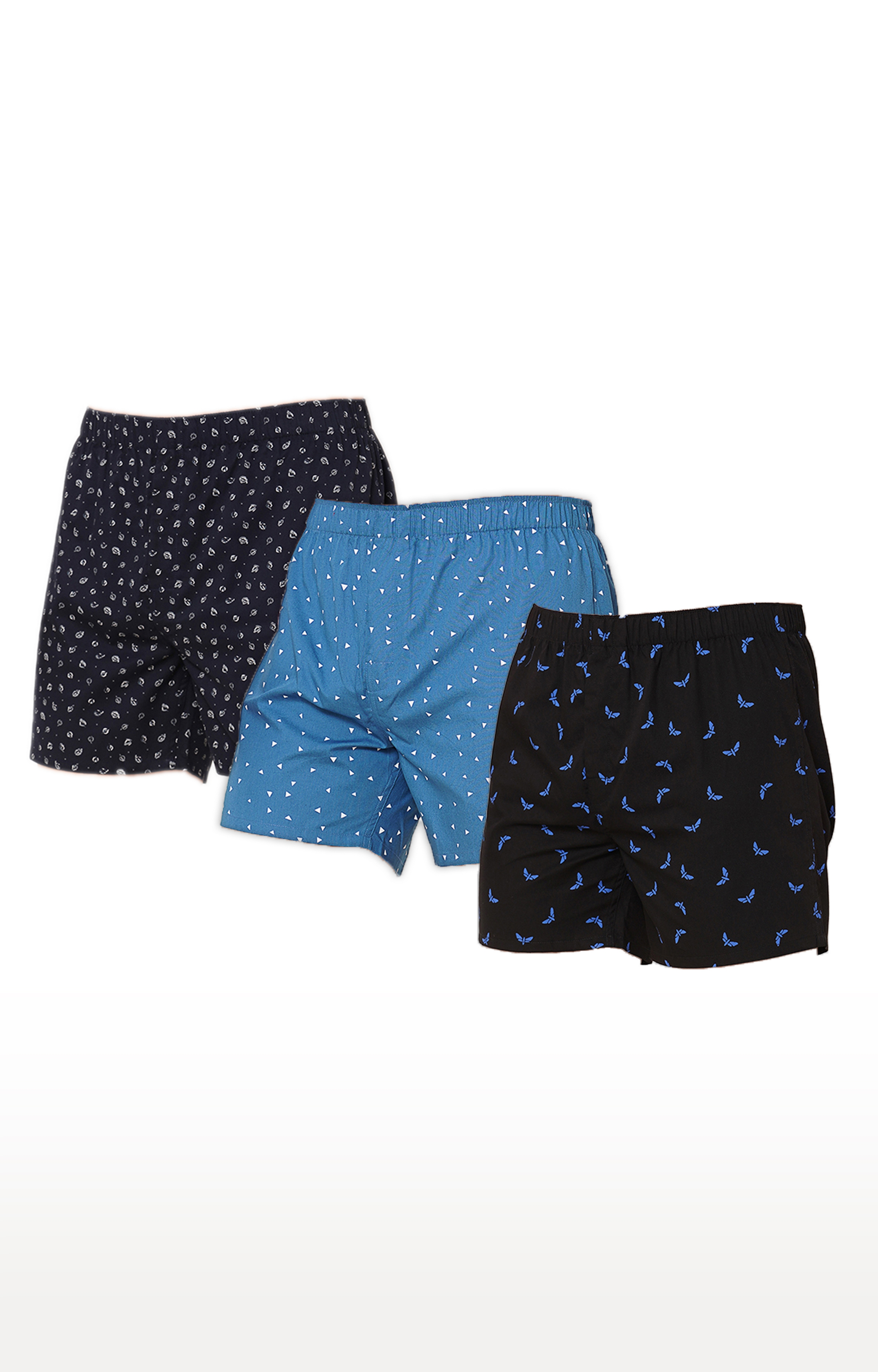FITZ | Fitz Cotton Regular Fit Printed Boxer Shorts For Men - Pack of 3