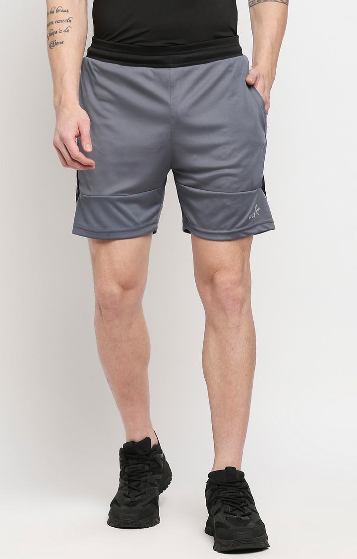 FITZ | Fitz Polyester Regular Fit Shorts For Men - Grey