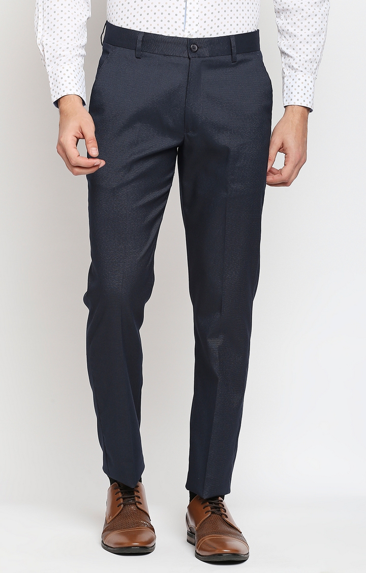 SOLEMIO | Solemio Polyester Blend Regular Fit Formal Trousers for Men