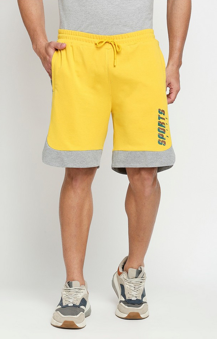 Men's Yellow Solid Short