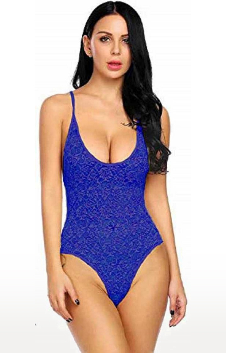 Sujukaself Design Women Swim-Dress Blue Swimsuit