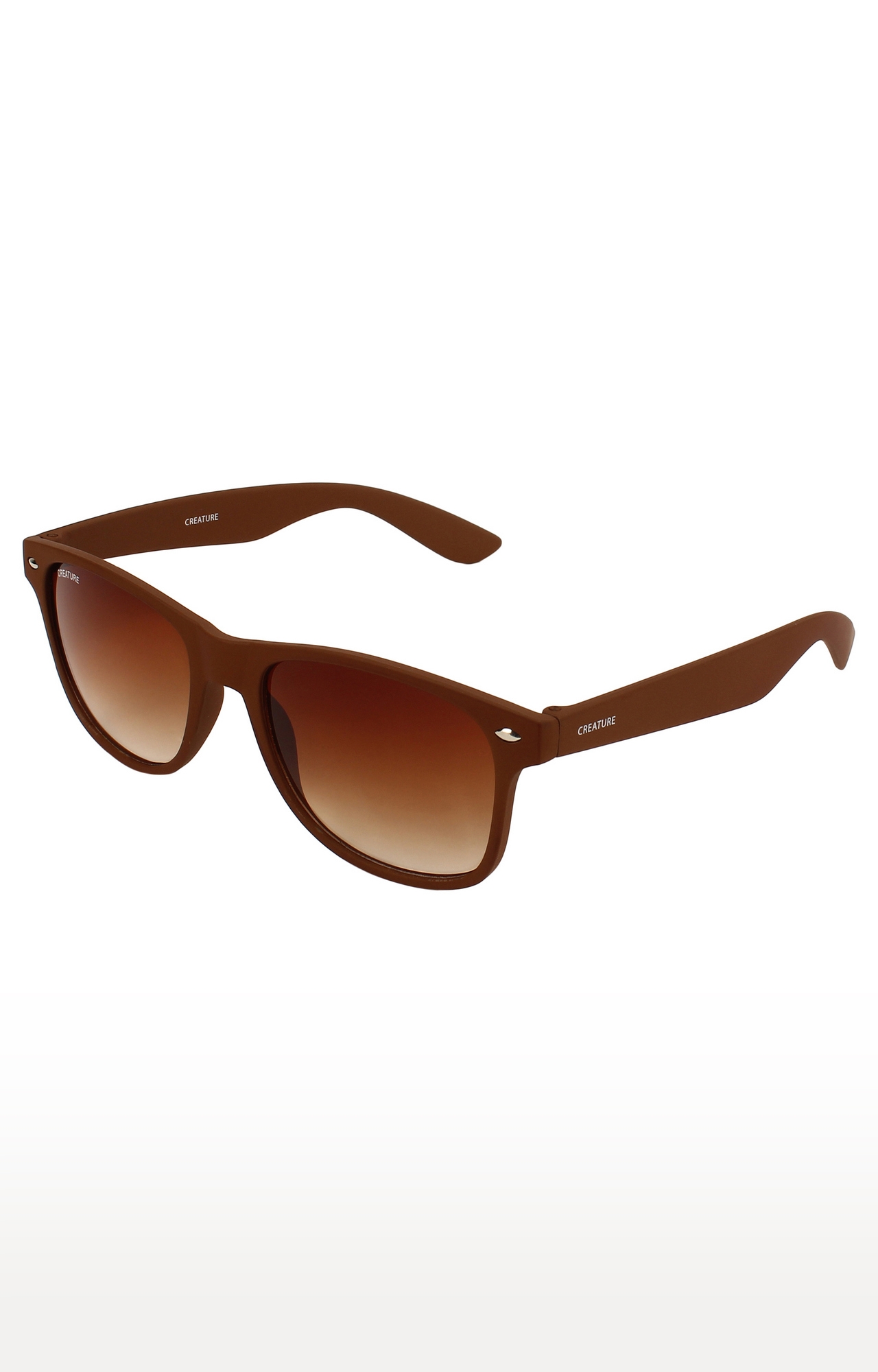 CREATURE Brown Matte Finish Wayfarer UV Protected Unisex Sunglasses (Lens-Brown|Frame-Brown)
