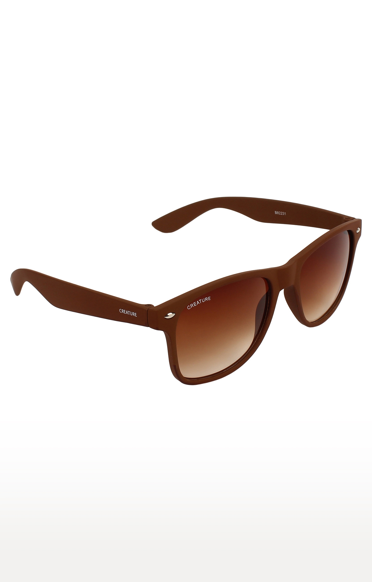 CREATURE | CREATURE Brown Matte Finish Wayfarer UV Protected Unisex Sunglasses (Lens-Brown|Frame-Brown)