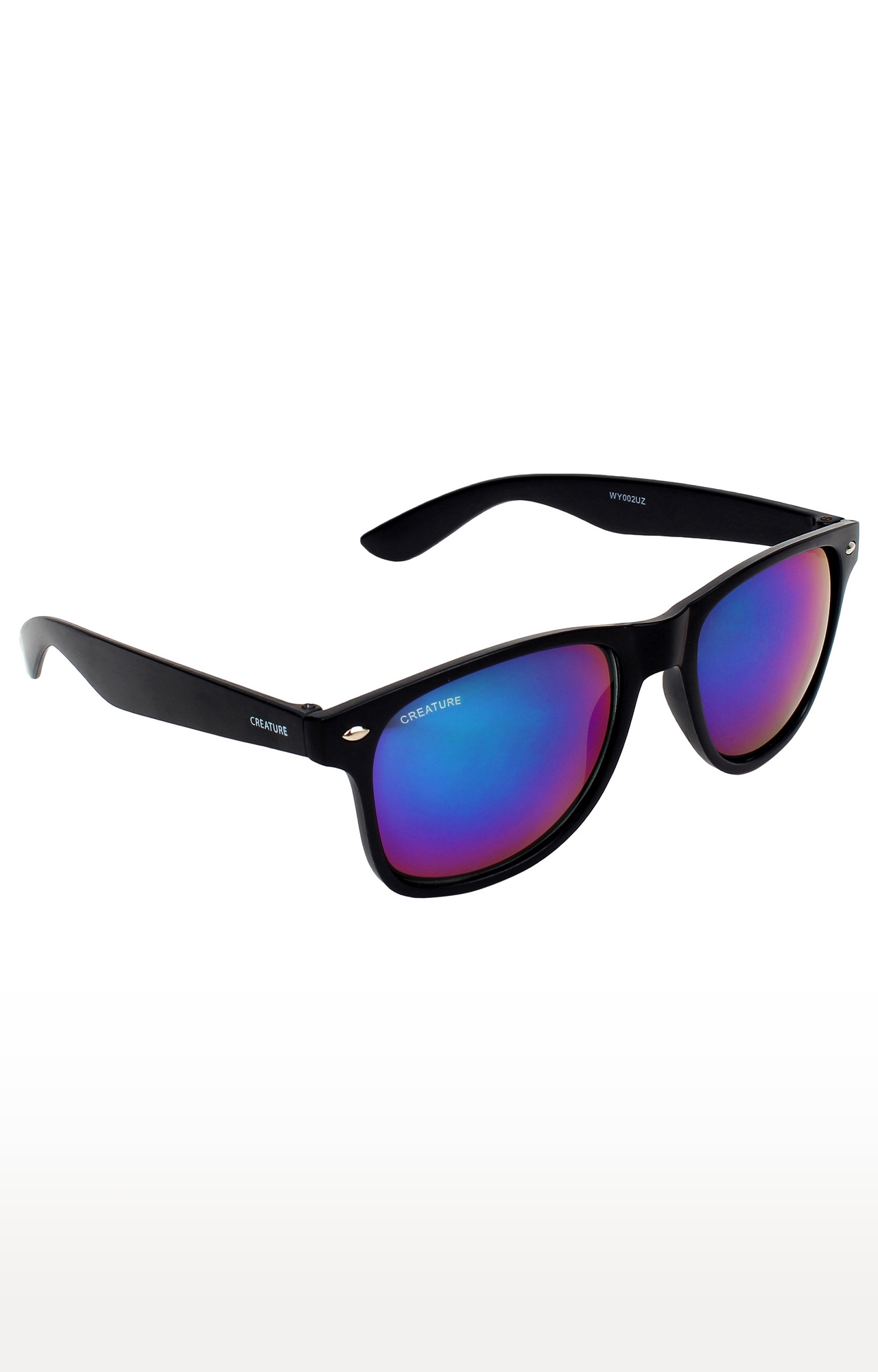 CREATURE | CREATURE Black Matte Finish UV Protected Unisex Sunglasses (Lens-Blue|Frame-Black)