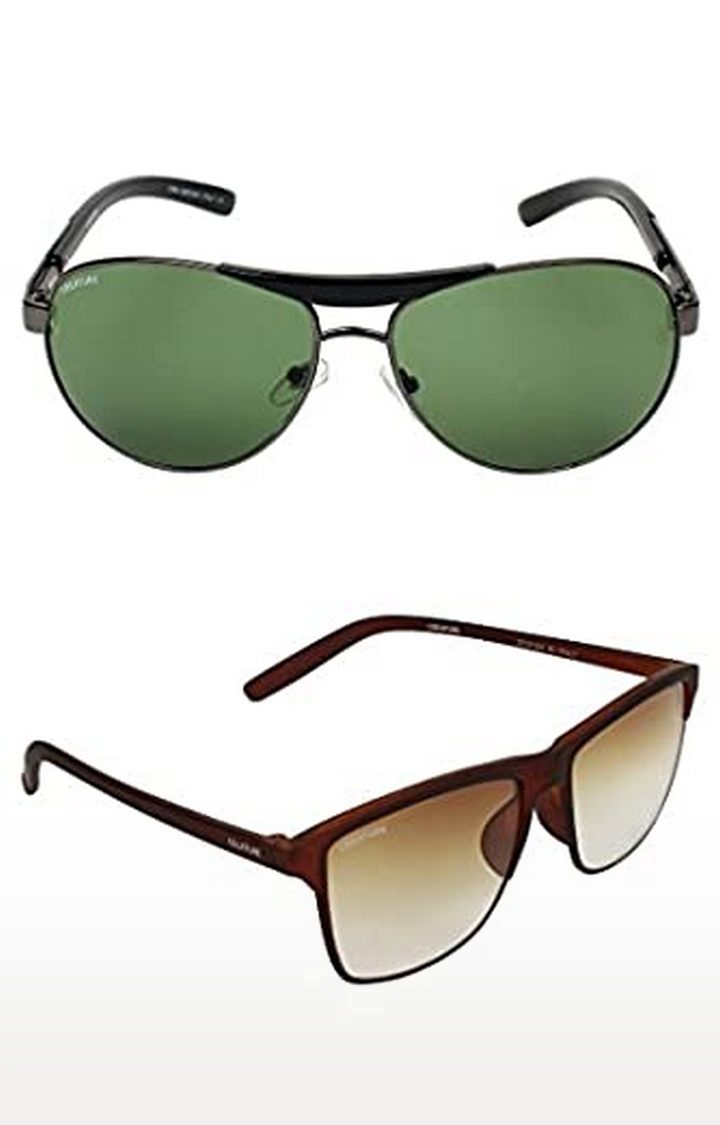 CREATURE | CREATURE Brown Sunglasses Combo with UV Protection (Lens-Brown|Frame-Grey & Brown)
