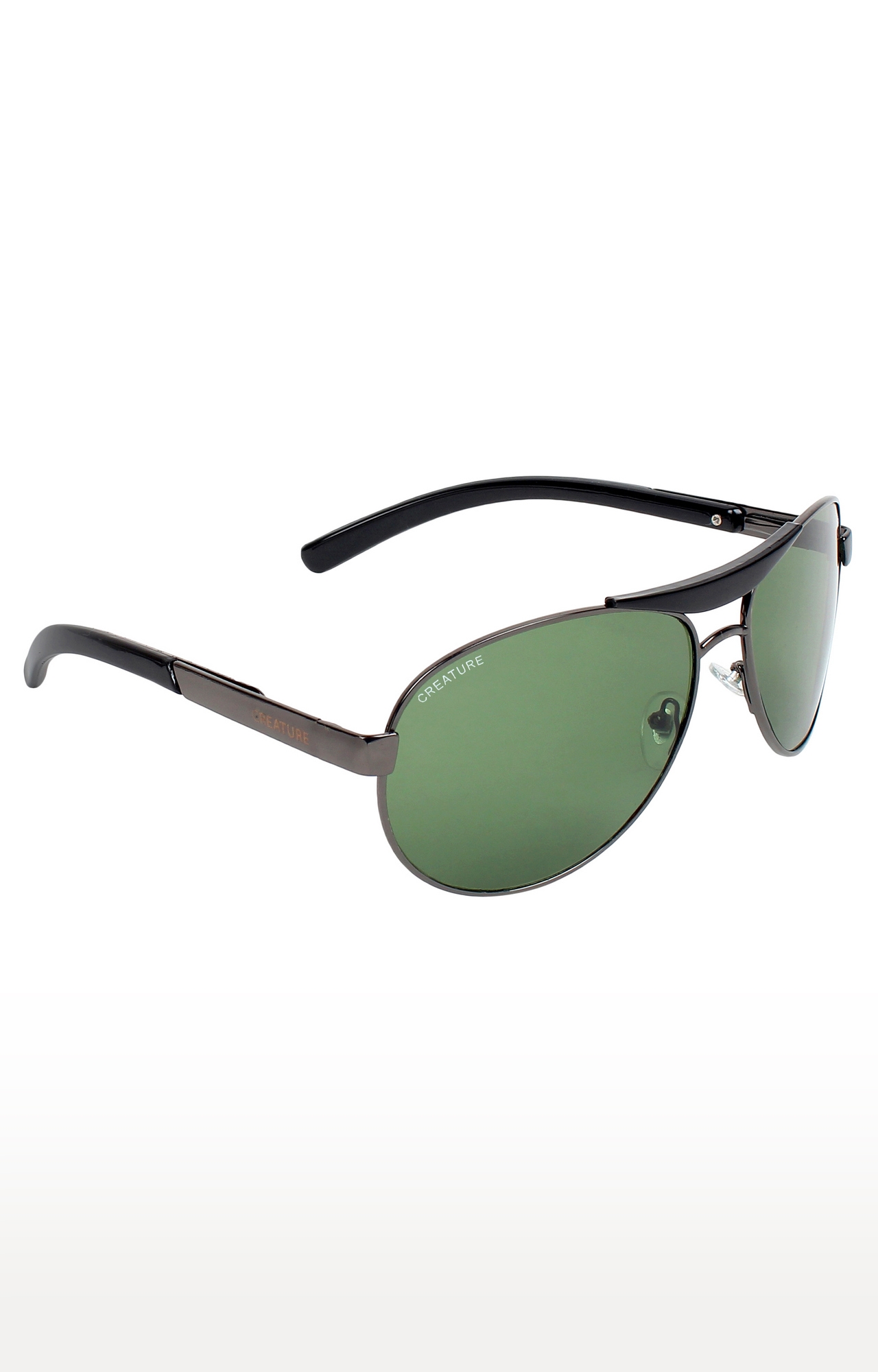 CREATURE | CREATURE Green Stylish Aviator UV Protected Unisex Sunglasses (Lens-Green|Frame-Grey)