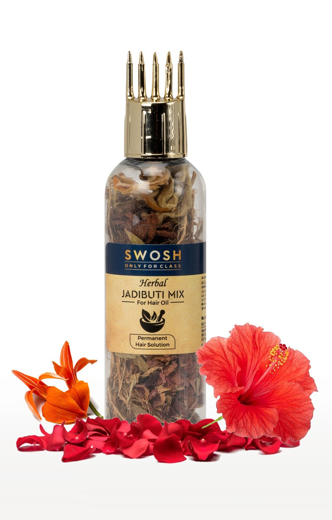 SWOSH | Swosh Ayurvedic Herbal Hair Oil Mix Bottle For Healthy Hair Growth Packed With Goodness Of Ayurvedic Natural Dried Herbs For Oil Infusion 10G