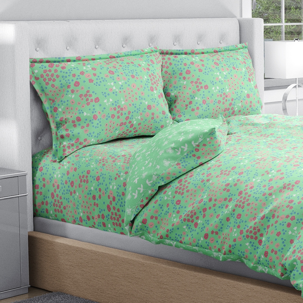 100% Pure Cotton Bright Blooms Bedsheet Set