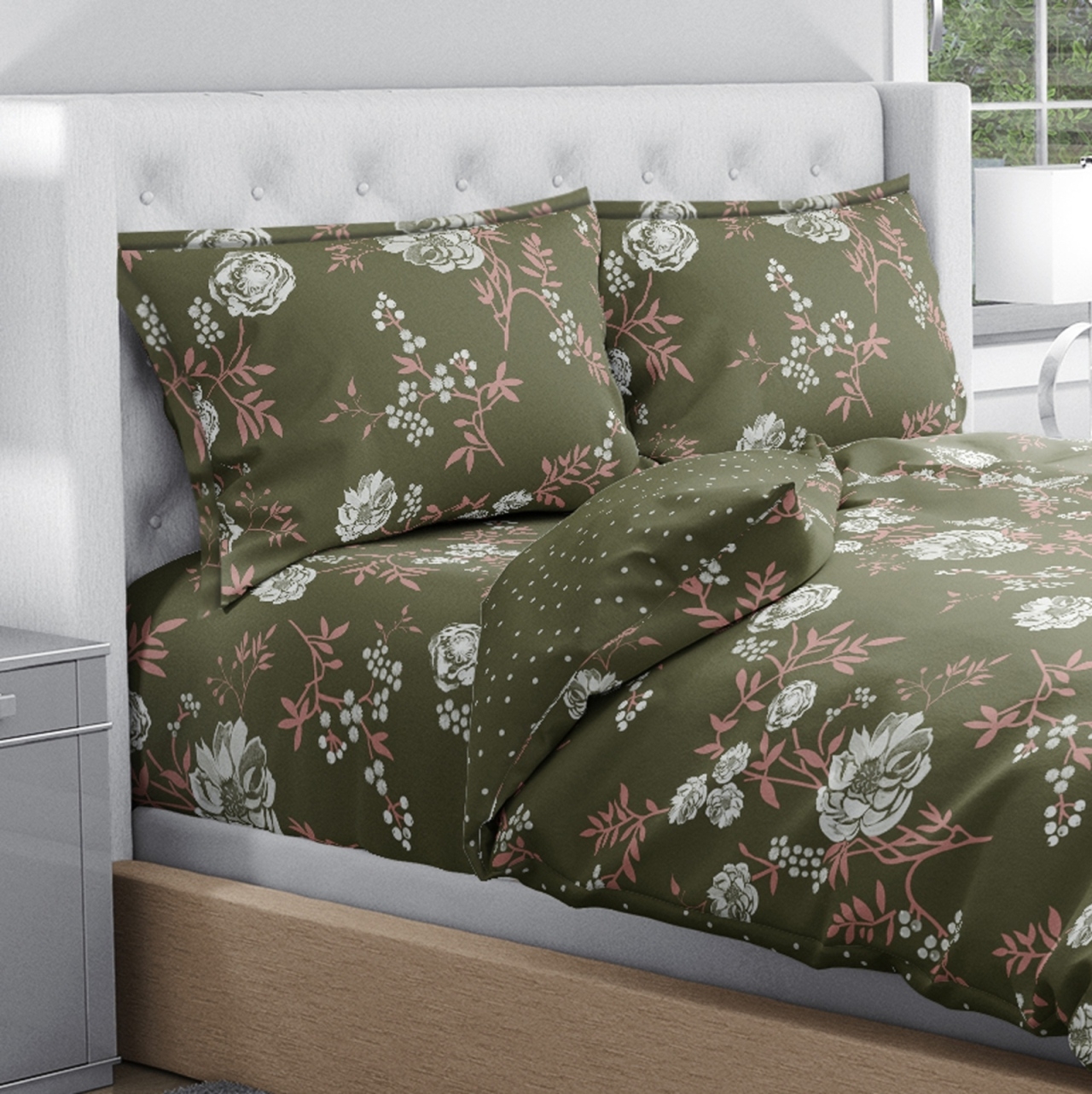 SWAAS | Antimicrobial 100% Cotton Dusty Floral Bedsheet Set