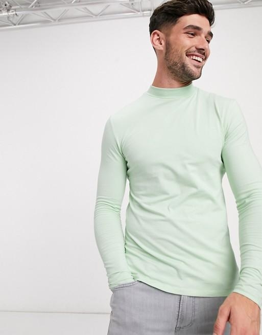 Hemsters | Light Green Full Sleeve Tshirt For Men