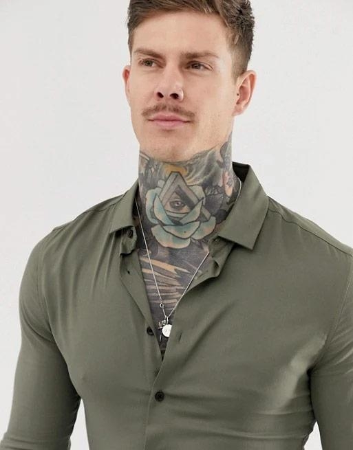 Hemsters | Hemsters olive green fullsleeve light weight shirt for men